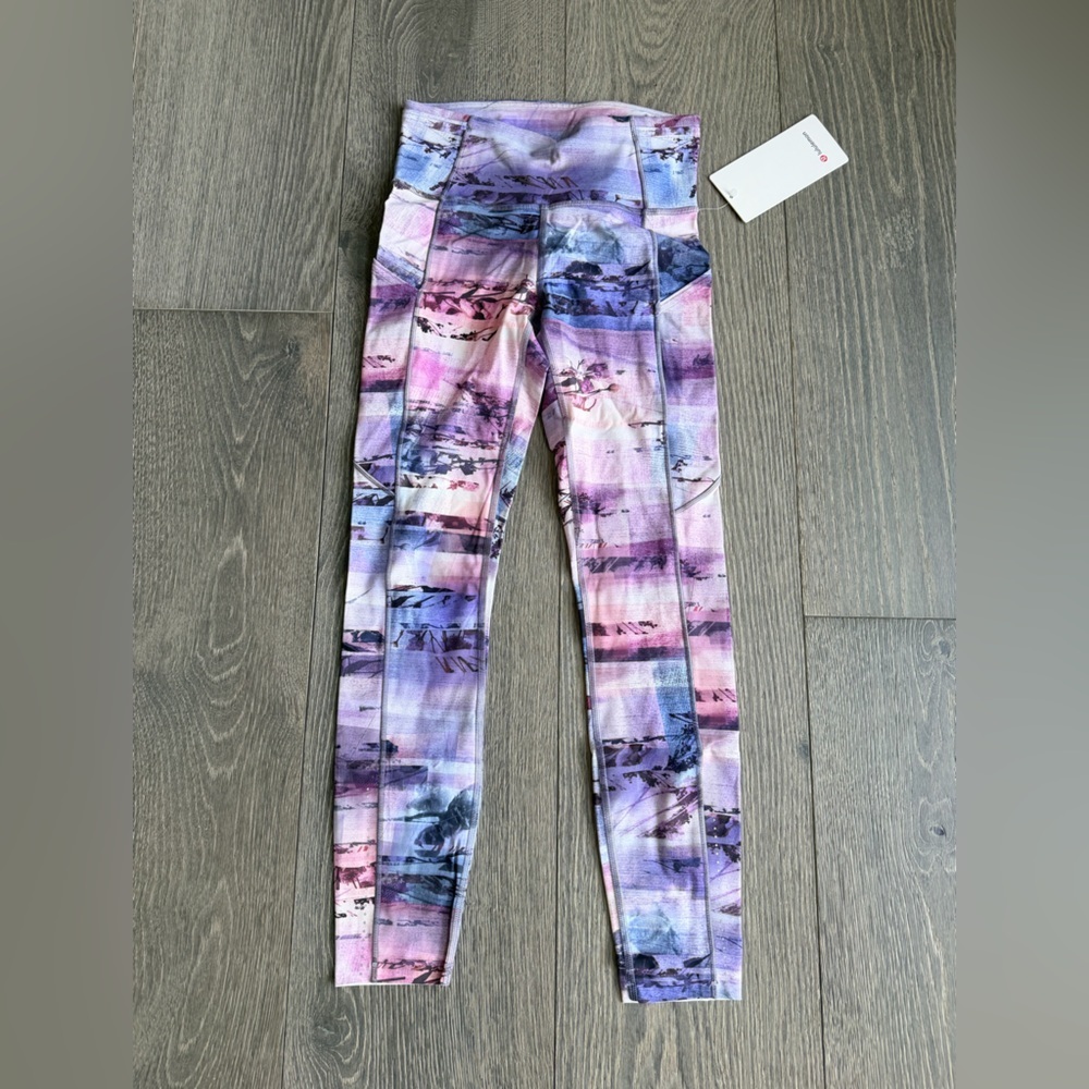 Lululemon Fast & Free 7/8 Tight II *Nulux 25" in Sunrise Silhouette Multi Size 4